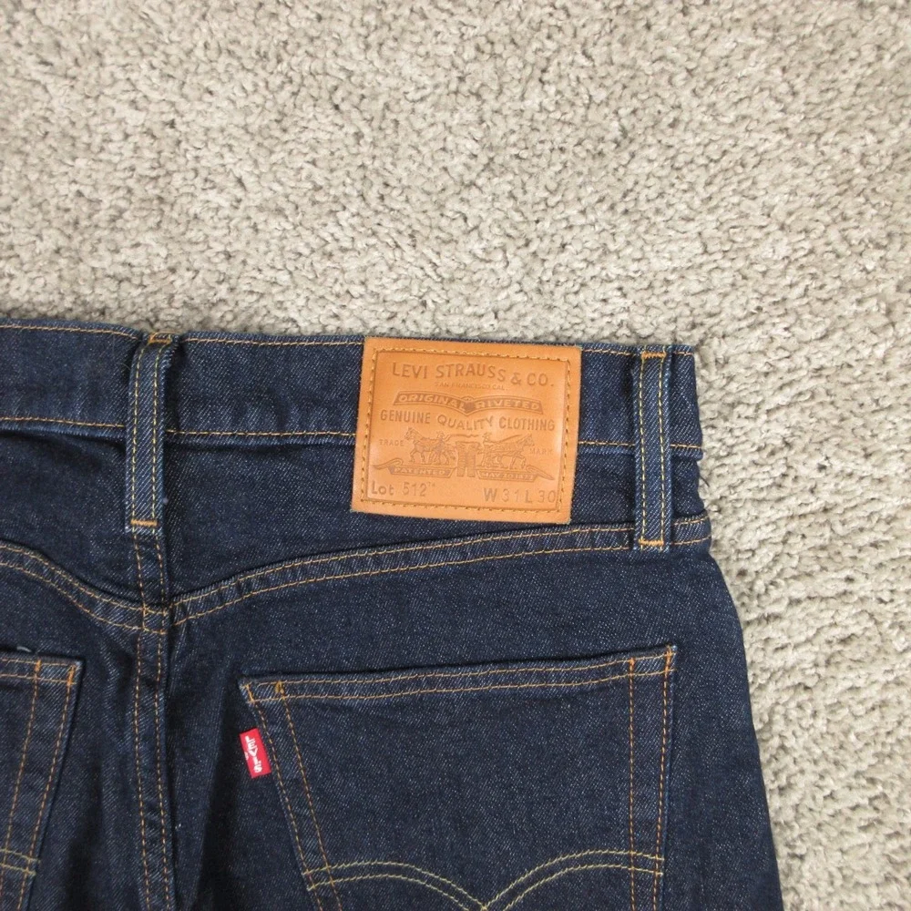 Levis Jeans Mens 31x30 Blue 512 Slim Tapered Premium Dark Wash Flex Denim Pants